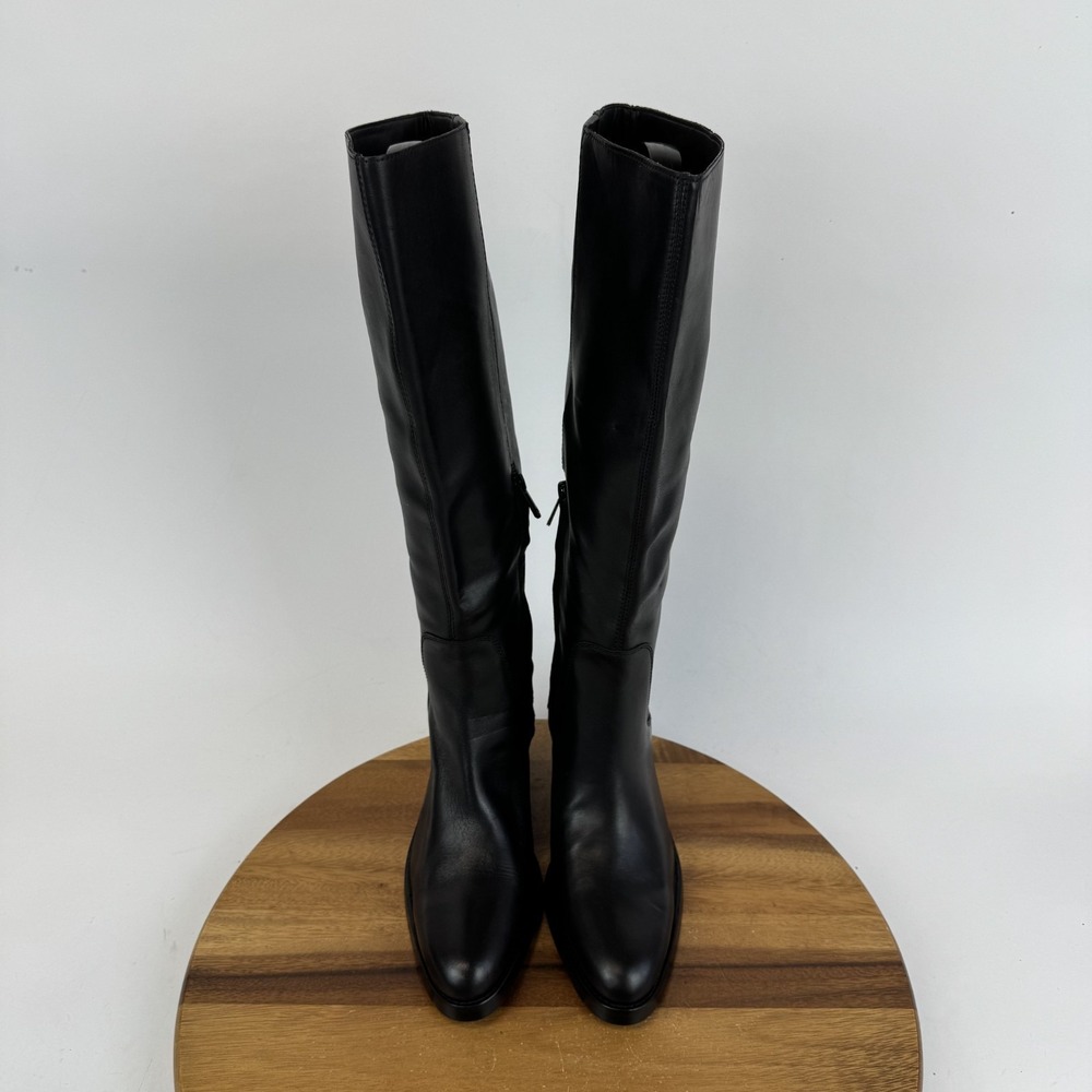 Womens Sam Edelman Soyer Black Leather Heeled Knee High Riding Boots Size 8 M - Picture 4 of 8